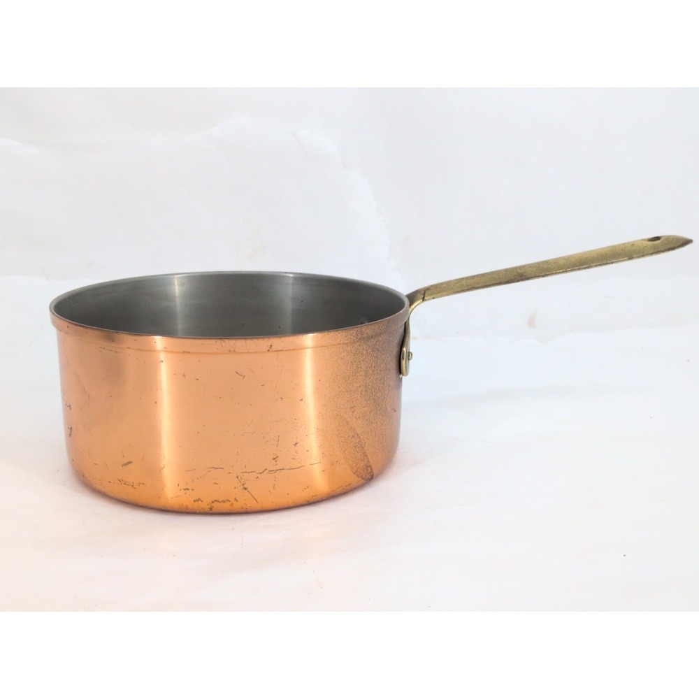 Tagus Copper Pot Pan Portugal R 12 1.75 Qt  Saucepan 6-3/4 x 3" Copperware